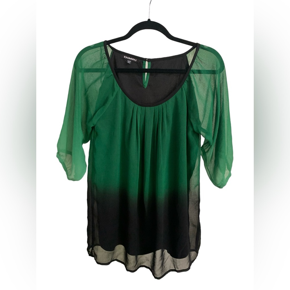 Green to black blouse